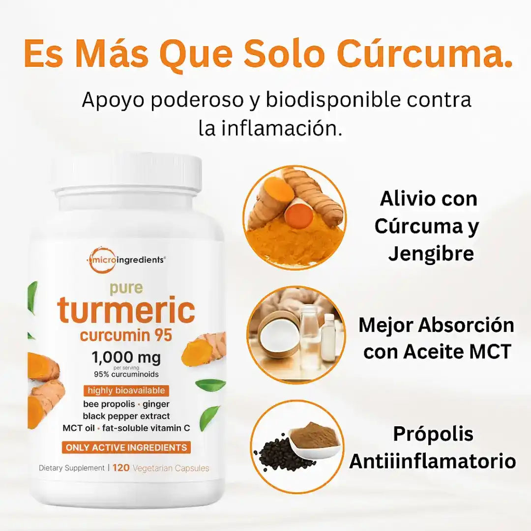 Tumeric Curcumin™ El Antiinflamatorio Natural Más Potente  X 120 Cápsulas