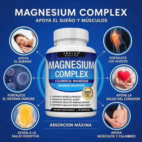 🎁OFERTA X2 TARROS🌿 MAGNESIUM COMPLEX™ 5 EN 1:  El magnesio más completo del mercado, con beneficios comprobados para cuerpo y mente.