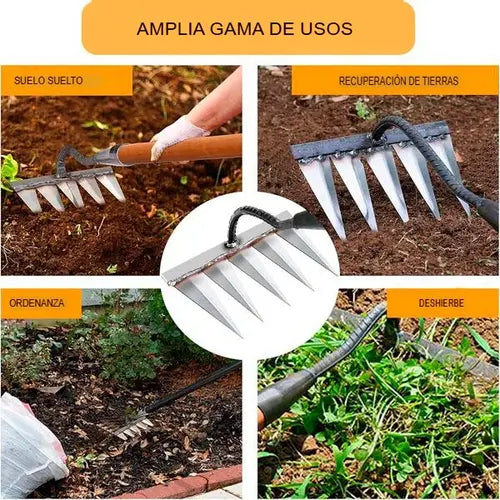 Herramienta multifuncional para el mantenimiento del suelo RASTRILLO DESHIERBE™