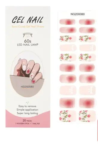 PEGATINAS UÑAS EN GEL SEMICURADAS 20 UNID + 🎁LAMPARA UV