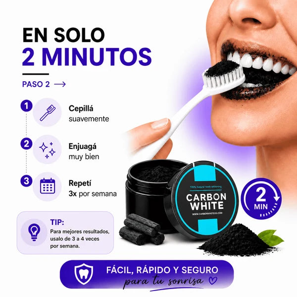 NATURAL WHITE™ Polvo Blanqueador Dental 100% Natural