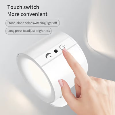Lámpara de pared táctil recargable giratoria de 360°™ con fuente de luz de doble cara + 🎁Control