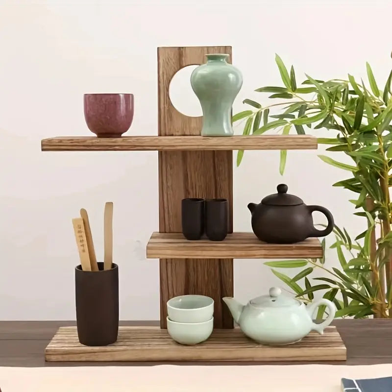 Repisa de Madera de Pino 3 Niveles™ ¡Orden y Elegancia en un Solo Lugar!