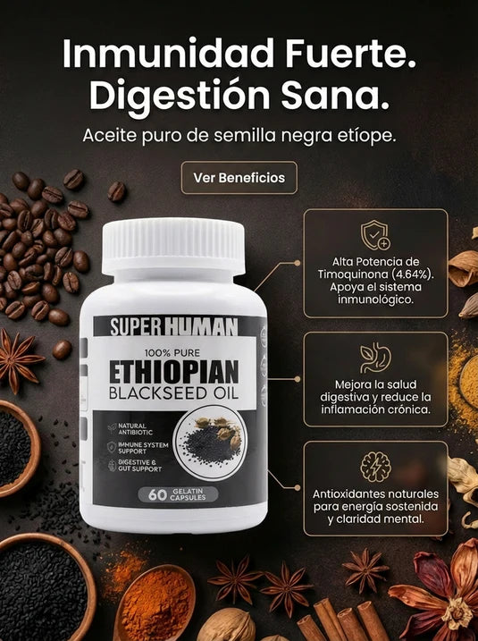 Aceite de Semilla Negra Etíope Alta Potencia (60 Gelatin Capsules)