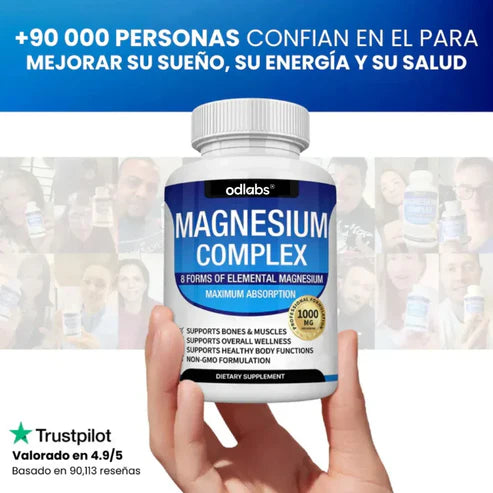 🎁OFERTA X2 TARROS🌿 MAGNESIUM COMPLEX™ 5 EN 1:  El magnesio más completo del mercado, con beneficios comprobados para cuerpo y mente.