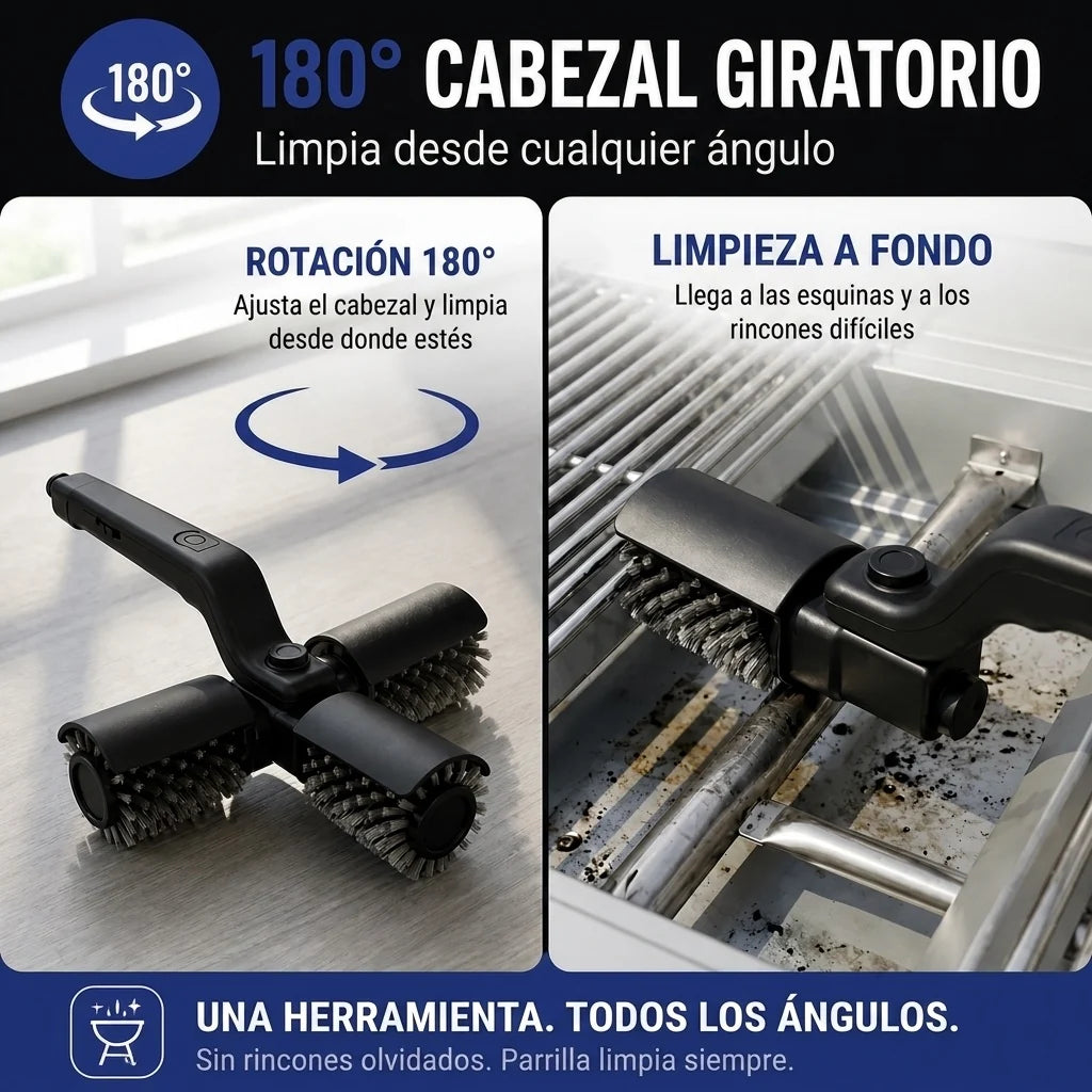 Cepillo Eléctrico para Parrilla NITIDA Grill™ 🎁+ 1 rodillo de limpieza + 1 par de guantes.