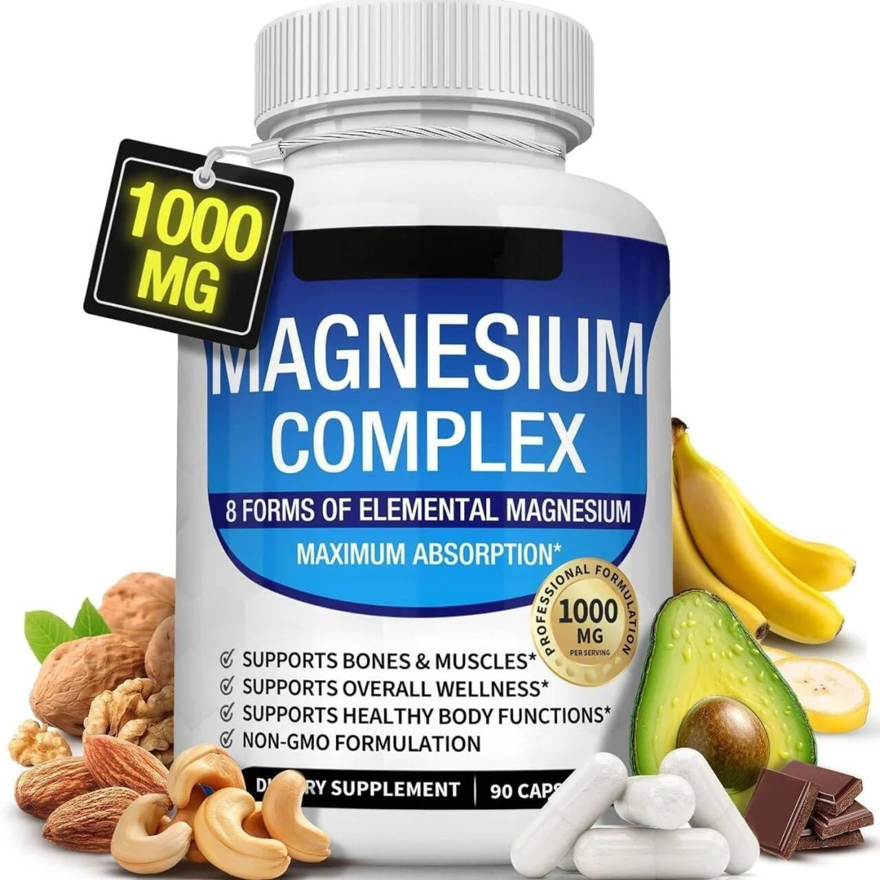 Magnesio Complex 1000 mg™ 6 Formas de Alta Absorción Adiós cansancio: recupera tu energía natural.