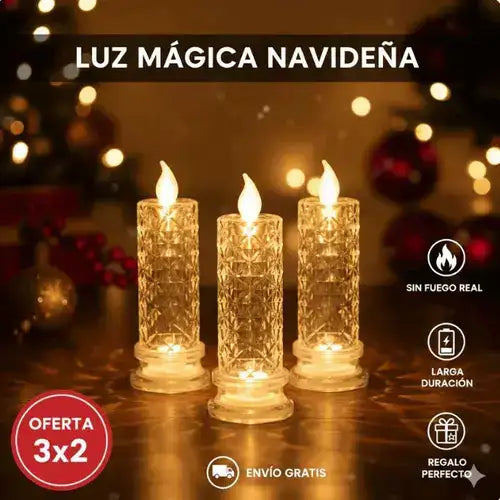 🎁SET X  2  LAMPARAS VELAS LED DE CRISTAL™