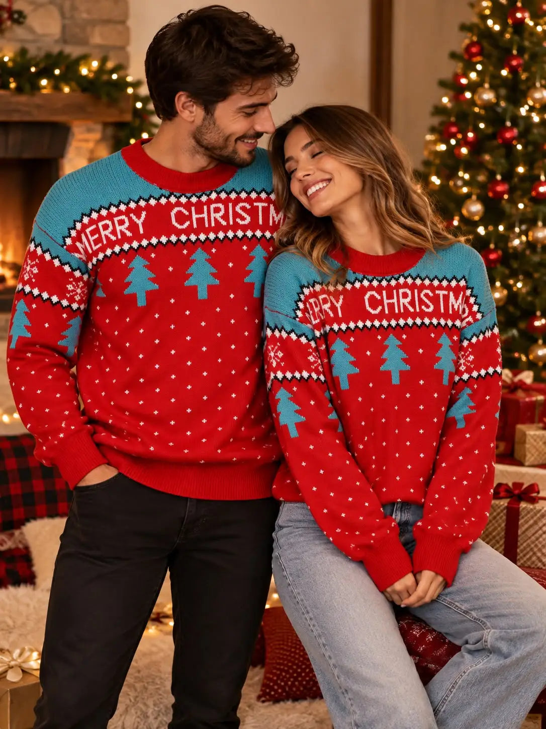 Saco navideño Tejido premium™ Unisex Diseñados para compartir, celebrar y estrenar juntos.