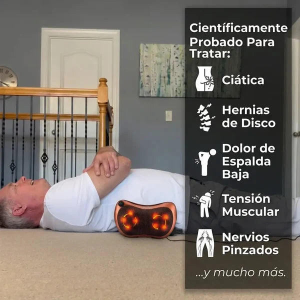 Masajeador con Infrarrojo™ Elimina el dolor por problemas discales y la rigidez matutina sin cirugía, en solo 15 minutos al día