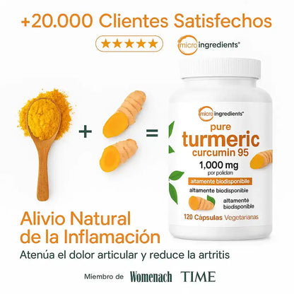 Tumeric Curcumin™ El Antiinflamatorio Natural Más Potente  X 120 Cápsulas