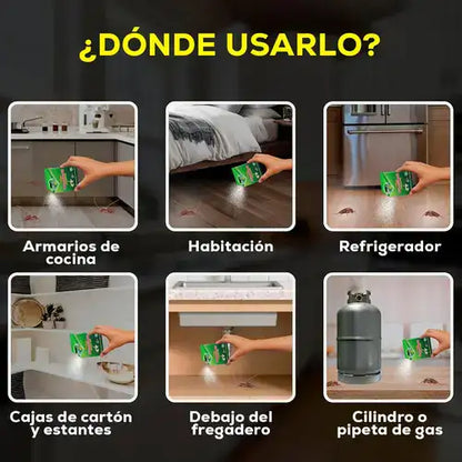 Ultra Mata Cucarachas™  Un tratamiento efectivo que las elimina desde el nido y evita que regresen.🎁CAJA X 50 SOBRES