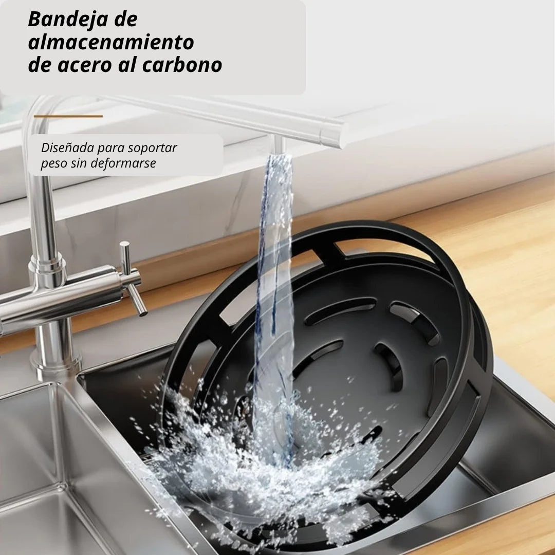 Organizador de almacenamiento metálico giratorio de 360° (3 niveles)™