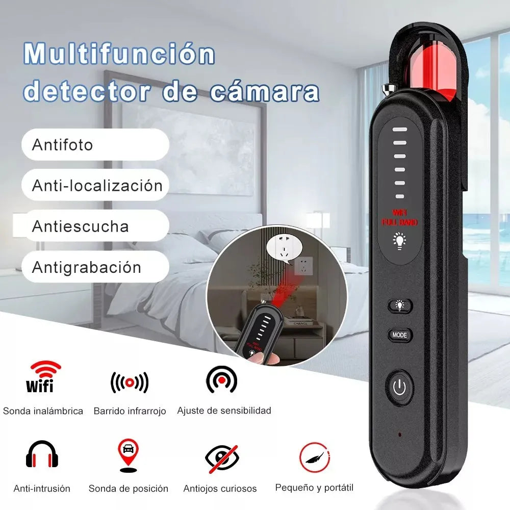 Detector de cámaras ocultas (de grado militar, con detección de seguimiento por radiofrecuencia y GPS integrada