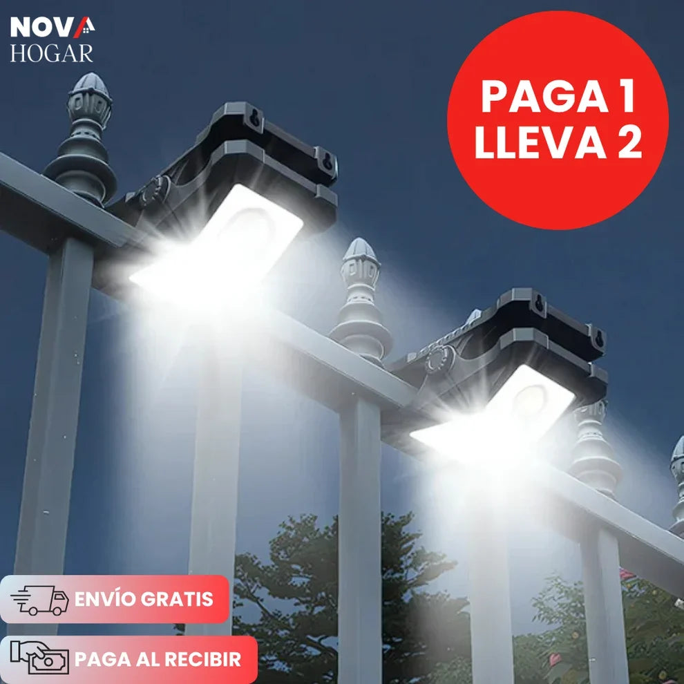 2X1 Luz LED Clip con Sensor y Carga Solar – Ilumina sin cables ni enchufes