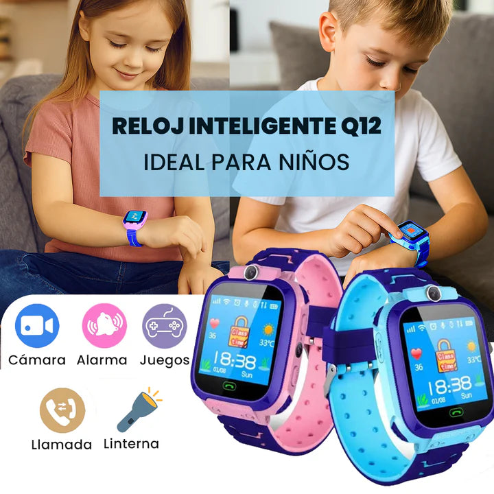 RELOJ INTELIGENTE Q12™ PARA NIÑOS (SU SEGURIDAD ES PRIMERO)