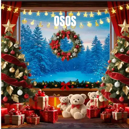 Telon Navideño 2.50 m de alto x 3 m de ancho. 🎄 El fondo perfecto para tus fotos, reuniones y recuerdos navideños.