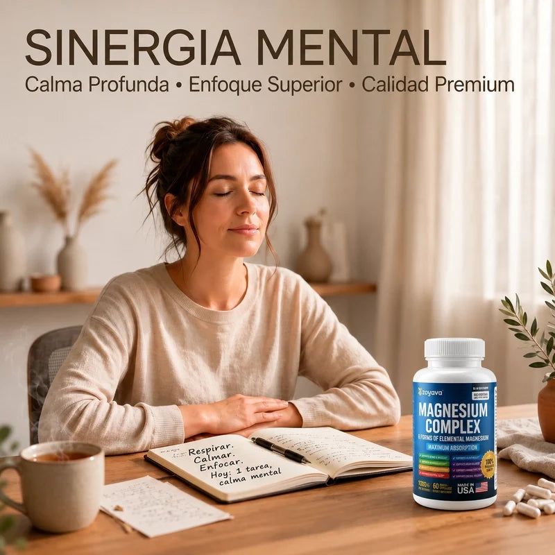Magnesio Complex 1000 mg™ 6 Formas de Alta Absorción  Adiós cansancio: recupera tu energía natural.