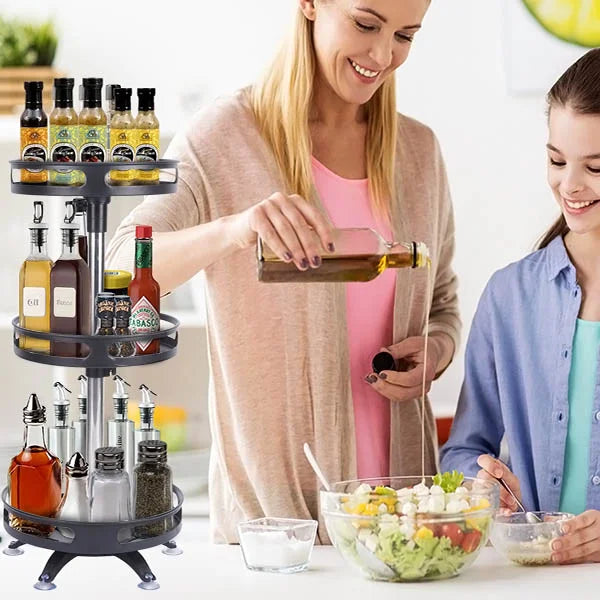 Organizador de almacenamiento metálico giratorio de 360° (3 niveles)™