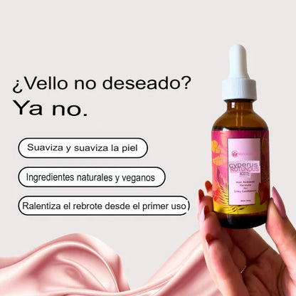 Cyperus Rotundus Oil™ Elimina  vellos no desados, puntos encarnados , reduce  la irritación y mejorar la textura de la piel.