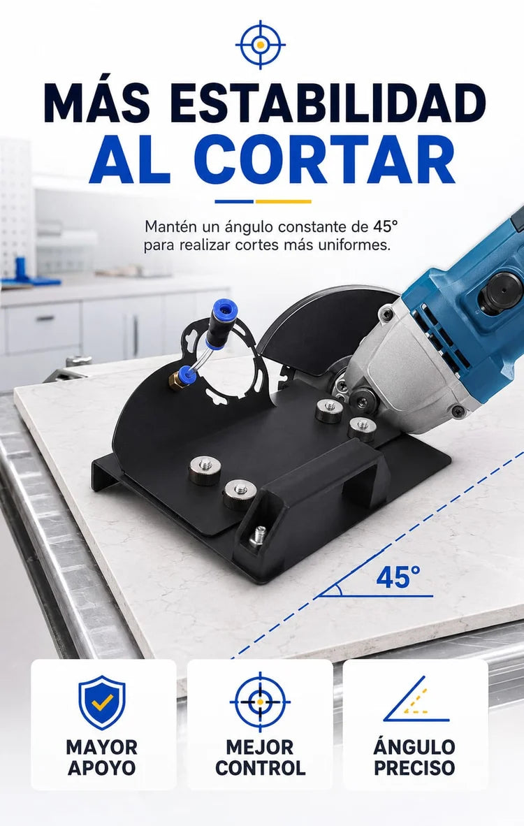 soporte para pulidora™ Cortes perfectos a 45° precisión y acabado profesional