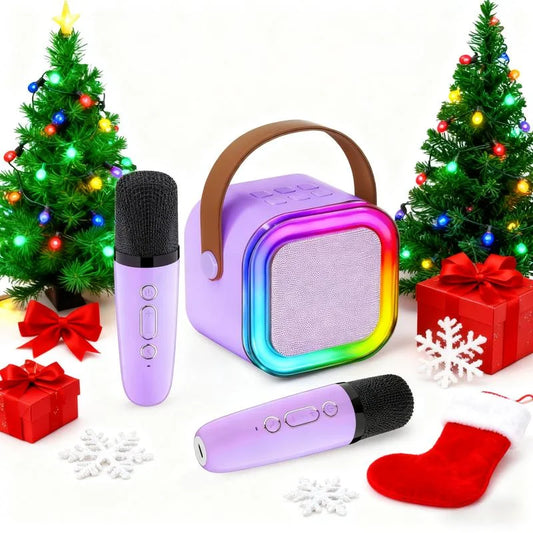 🎵Mini máquina de karaoke con micrófonos inalámbricos