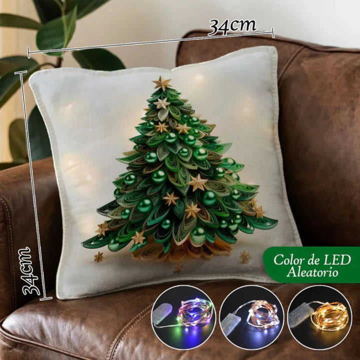 Set de 4 Fundas Navideñas con Micro-LED: Ilumina tu Hogar en esta navidad🎄