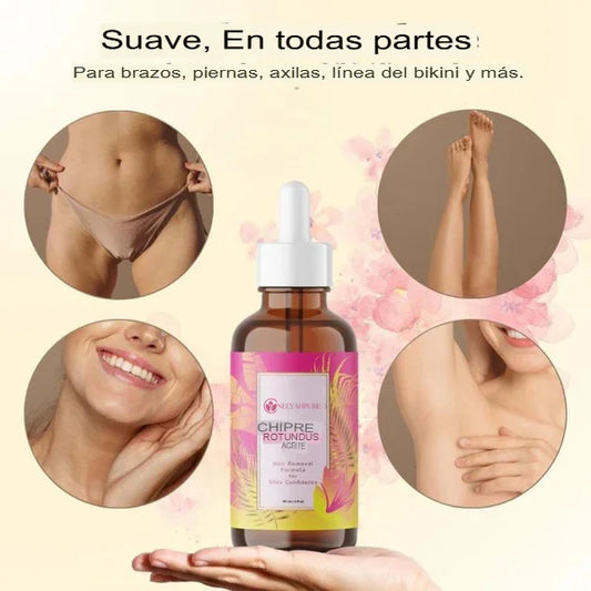 Cyperus Rotundus Oil™ Elimina  vellos no desados, puntos encarnados , reduce  la irritación y mejorar la textura de la piel.