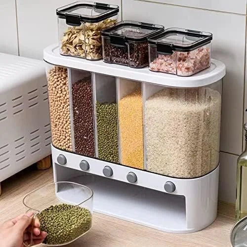 DISPENSADOR DE GRANOS 5 EN 1 + 🎁REGALO PORCIONADOR + ENVÍO GRATIS