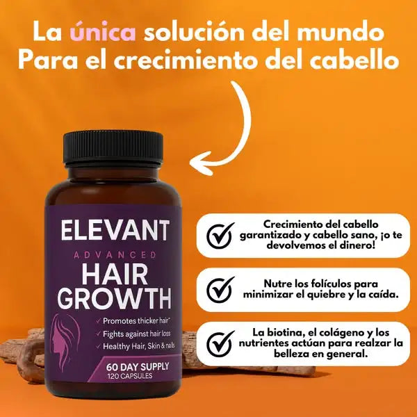 Elevante Hair Growth™ X 120 Capsulas - Vitaminas Capilares Premium