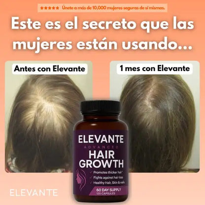 Elevante Hair Growth™ X 120 Capsulas - Vitaminas Capilares Premium