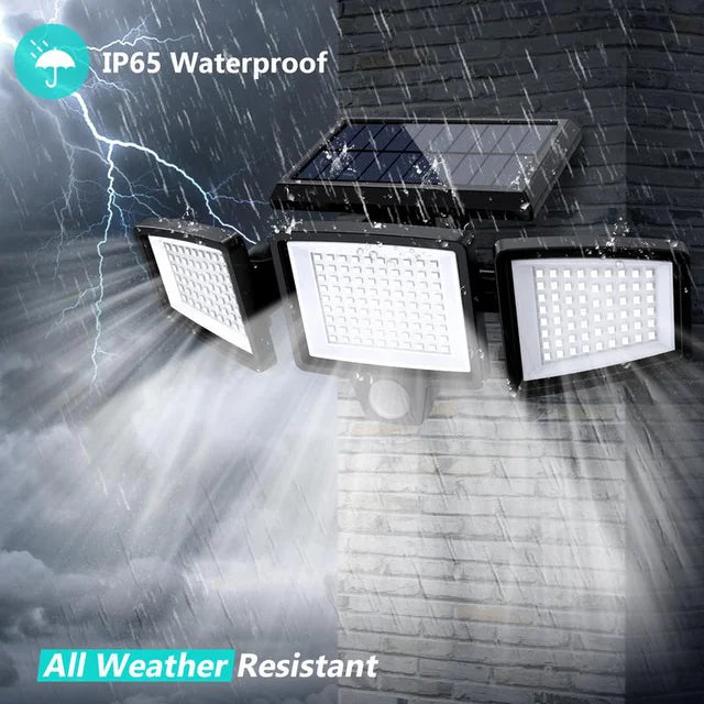 Lámpara solar plegable de exterior con sensor y tres cabezales™