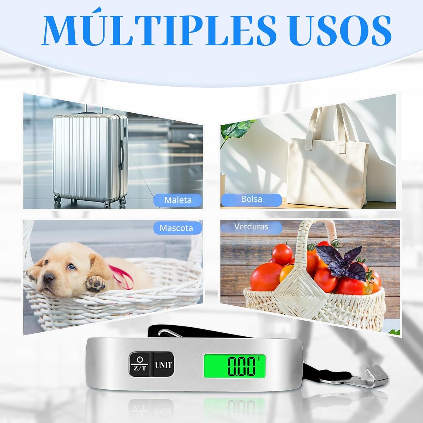 ✈️ Báscula Digital 50 kg – Viaja sin Sobrecostos