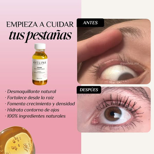 Serum Avelina™  Regeneración Intensa para Cejas y Pestañas Crece 3x Más Denso