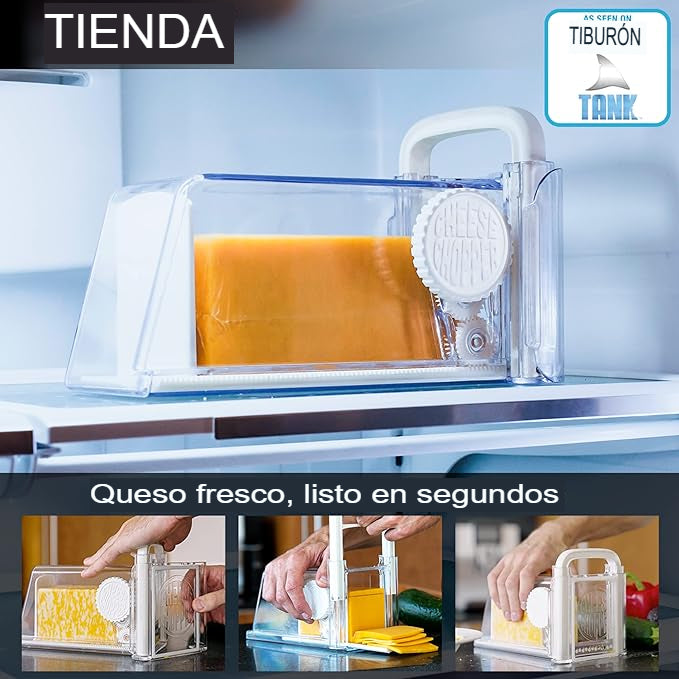 ¡3 en 1 Rebanador,rallador y almacenador de queso!