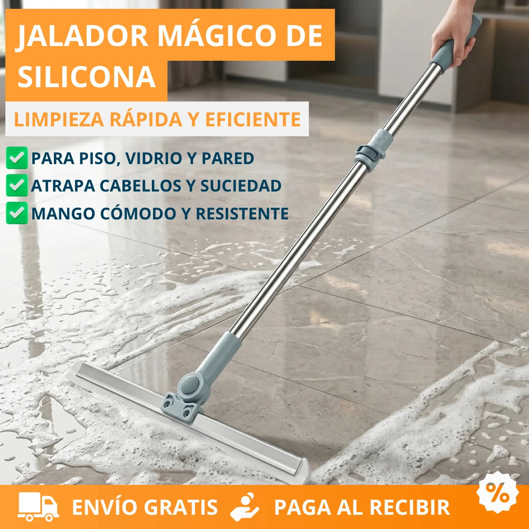Jalador Mágico de Silicona™ Limpieza multisuperficie para suelos, alfombras y ventanas.