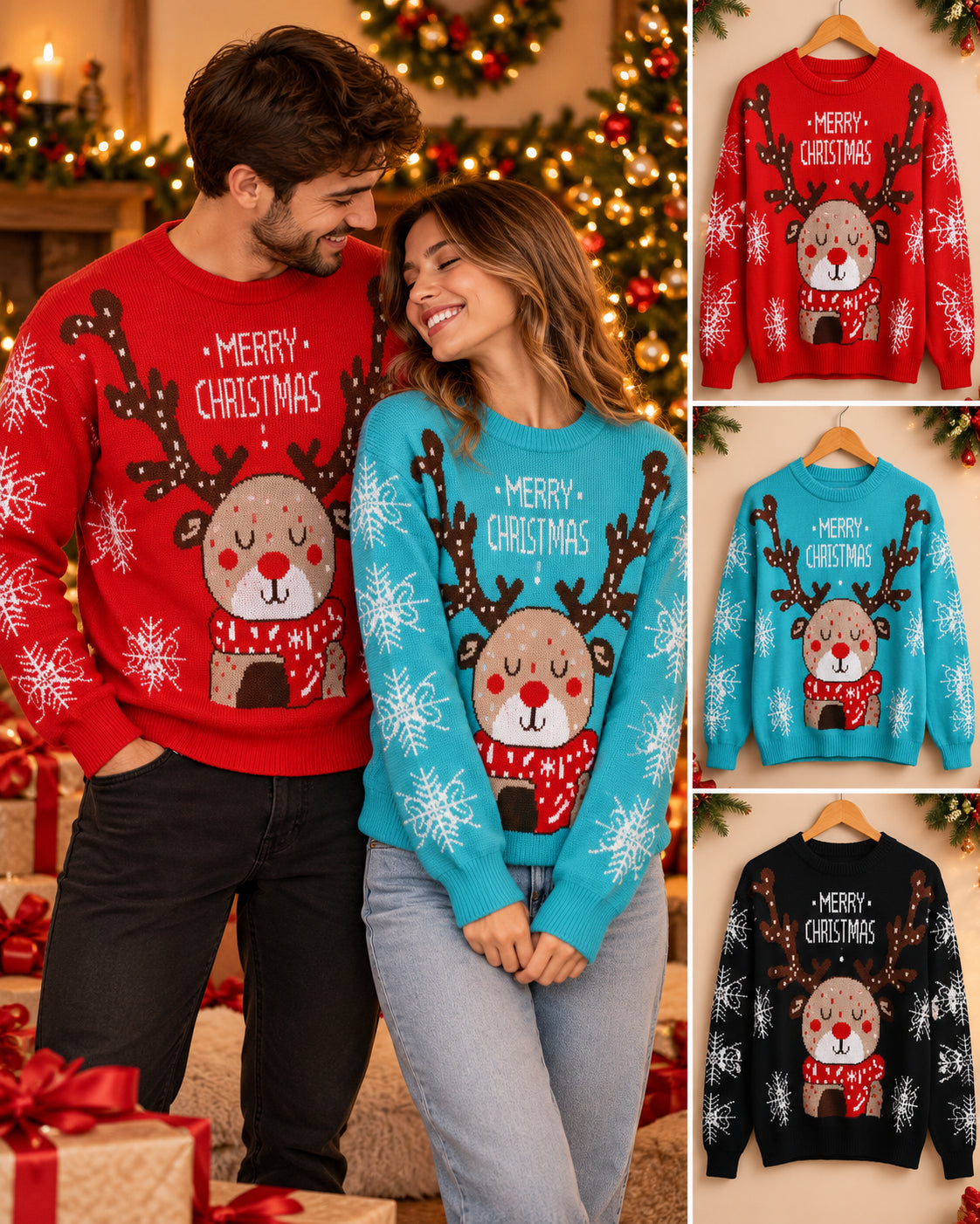 Saco navideño Tejido premium™ Unisex Diseñados para compartir, celebrar y estrenar juntos.