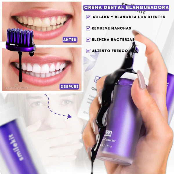 CREMA SMAIL BLANQUEADORA ¡NO MÁS DIENTES AMARILLOS!