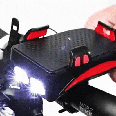 BIKELAMP®  4 en 1 Lámpara , Bocina ,soporte para teléfono y  Batería recargable.