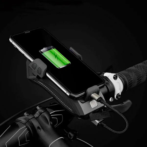 BIKELAMP®  4 en 1 Lámpara , Bocina ,soporte para teléfono y  Batería recargable.