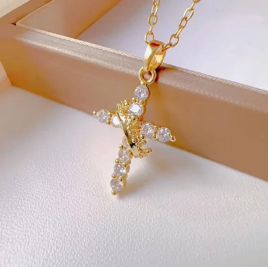 Collar de Cruz y Corona™ +🎁 Caja de regalo. Lleva cerca de ti un símbolo que representa aquello que verdaderamente importa.