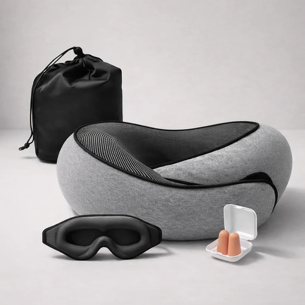 Almohada de viaje™ +🎁OBSEQUIO Anifaz+tapones para los oidos🎁 Llega siempre a tu destino relajado y descansado.