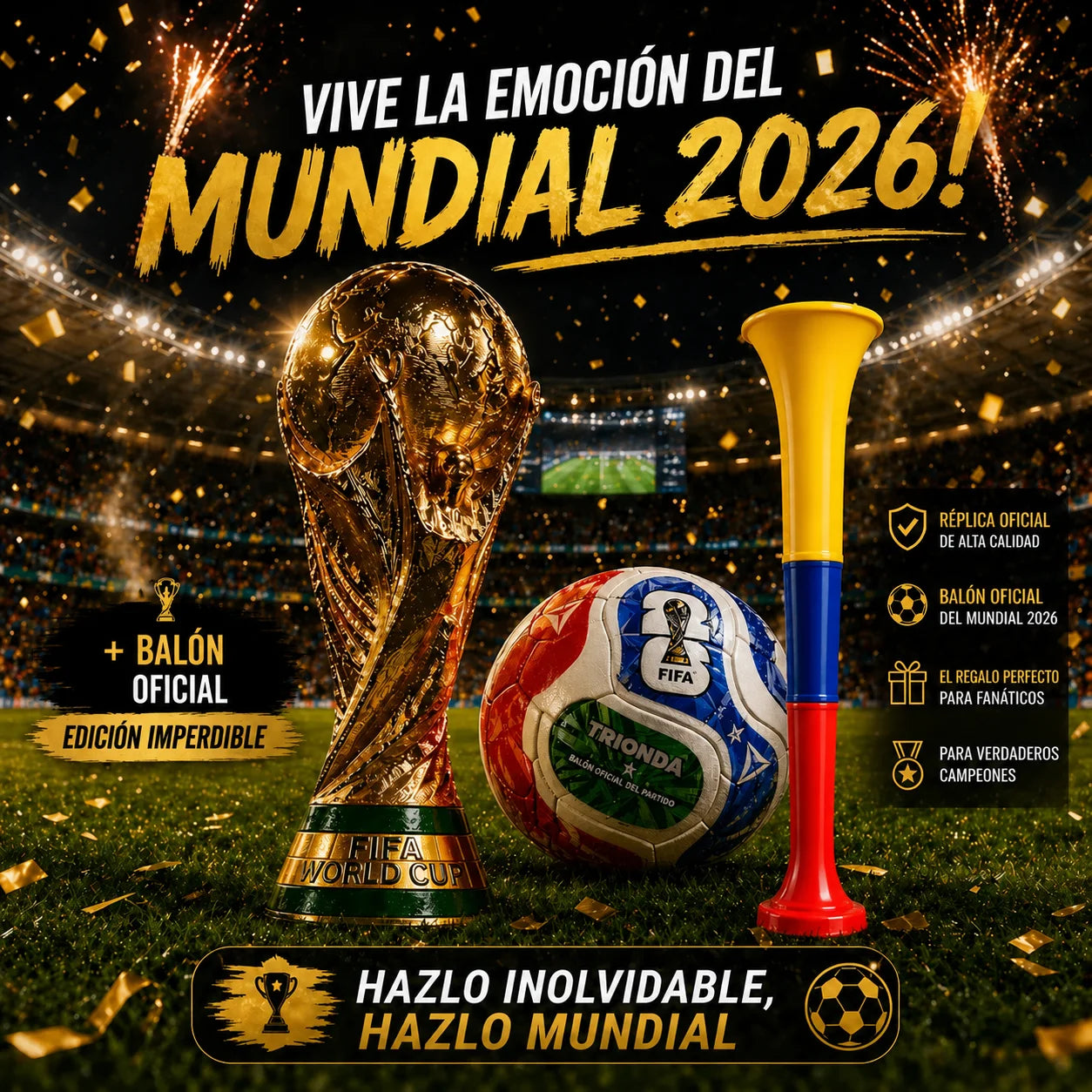 TRIONDA™ BALON OFICIAL MUNDIAL 2026 🎁El Regalo Perfecto para los verdaderos apasionados del fútbol