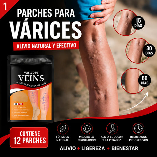 VenoCalm™ X2 Paq Alivio para piernas cansadas (Cada Paquete contiene 12 unidades En total LLEVA 24 PARCHES PARA VÁRICES)