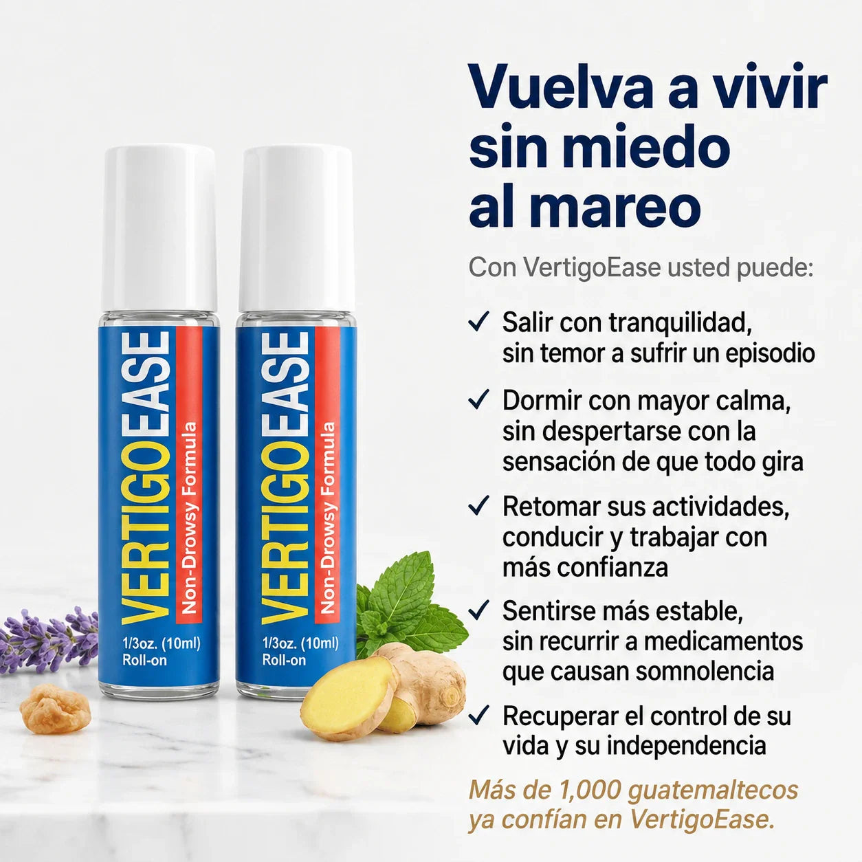 Vertigo Ease™ 2X1 🎁 Alivio rápido y natural  Cuando el mareo ataca