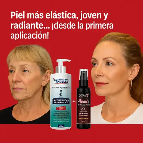 Crema Antiarrugas + 🎁 Serum Reafirmante™ El DUO que está revolucionando el cuidado facial