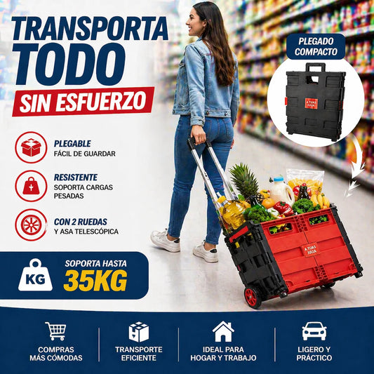FlexiCart™ Carrito de Compras Plegable y Portátil (Oferta Limitada)
