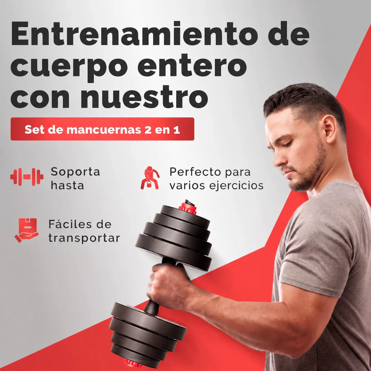 Kit De Pesa Mancuerna Ajustable 20KG