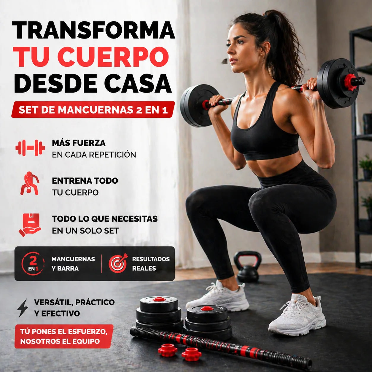 Kit De Pesa Mancuerna Ajustable 20KG