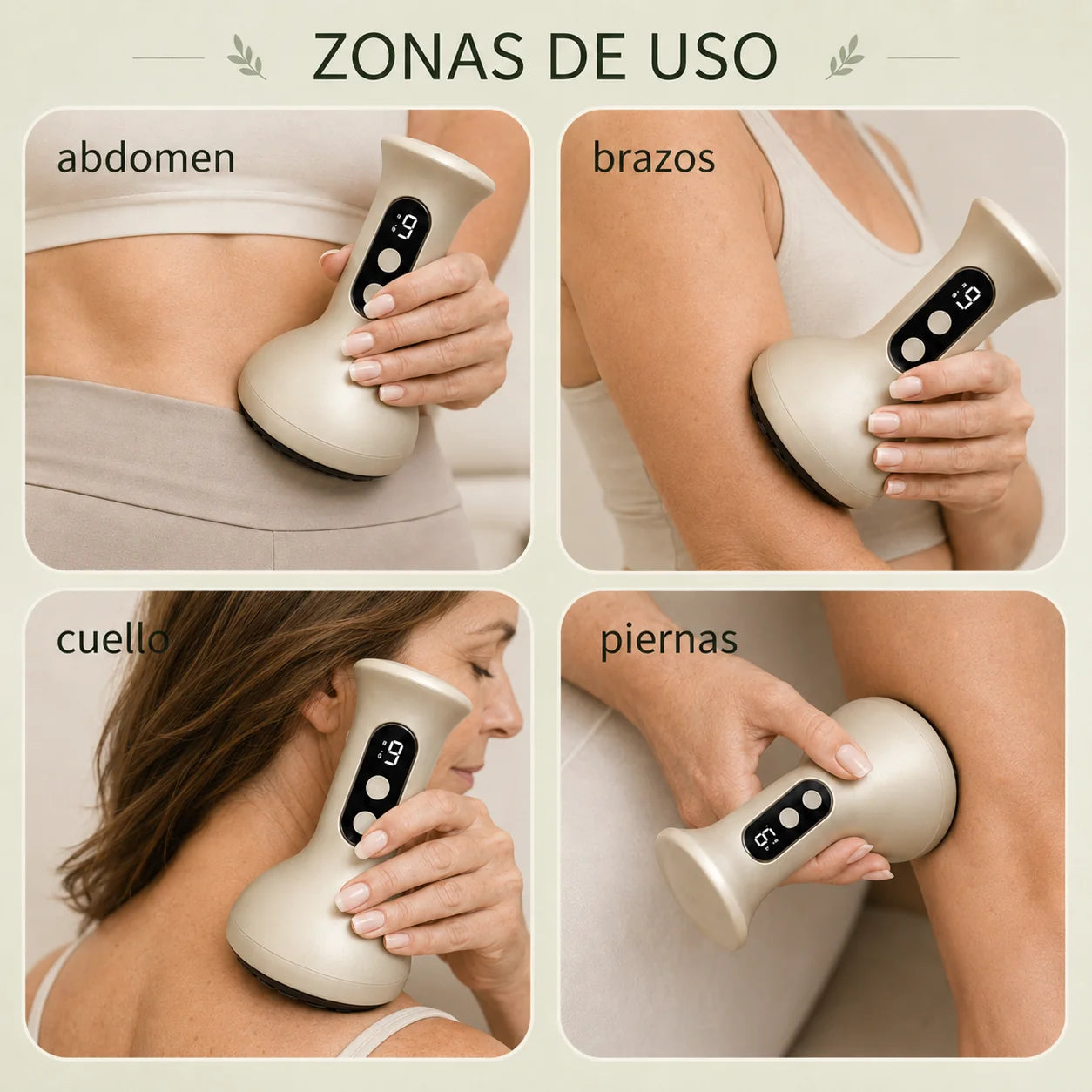 Masajeador Anticelulítico Skintec® Combina succión y calor terapéutico para reducir la grasa localizada y tonificar.